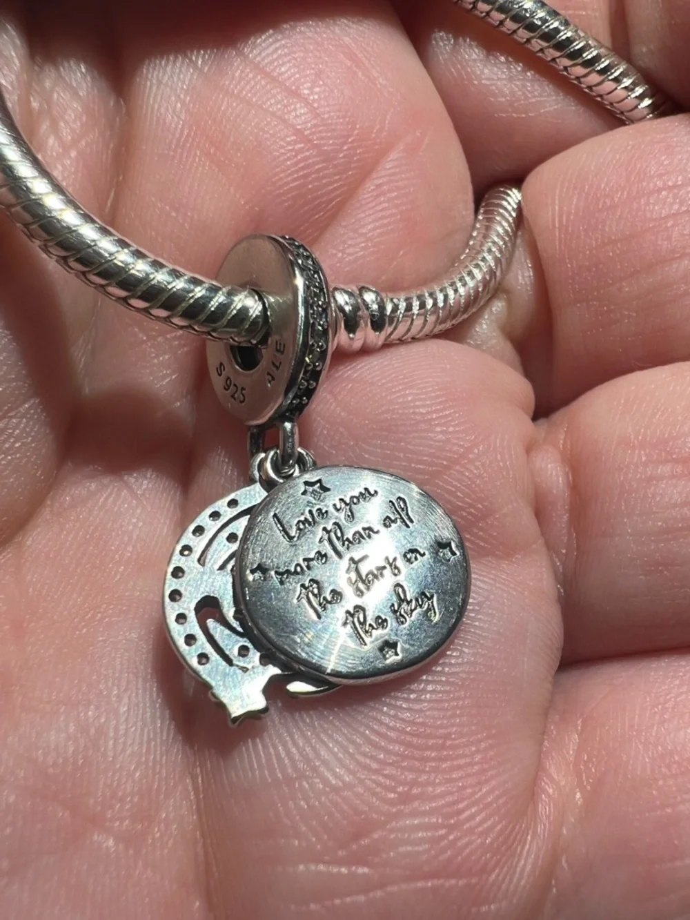 Two-tone Shooting Star Double Dangle Charm